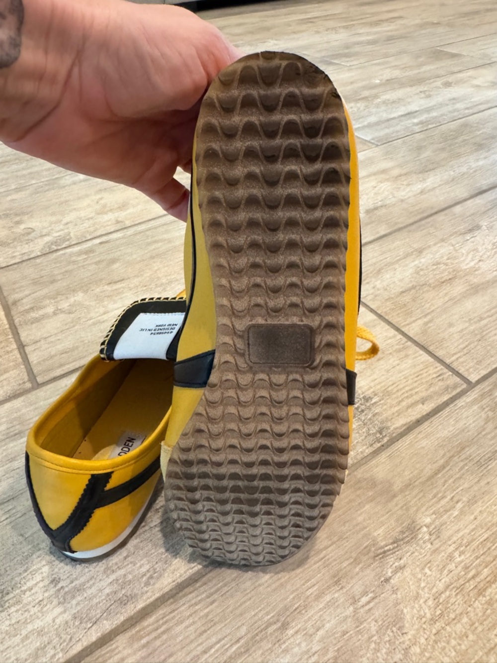 Jaiden by Steve Madden yellow sneakers casual leather size 9.5 - Picture 8 of 13